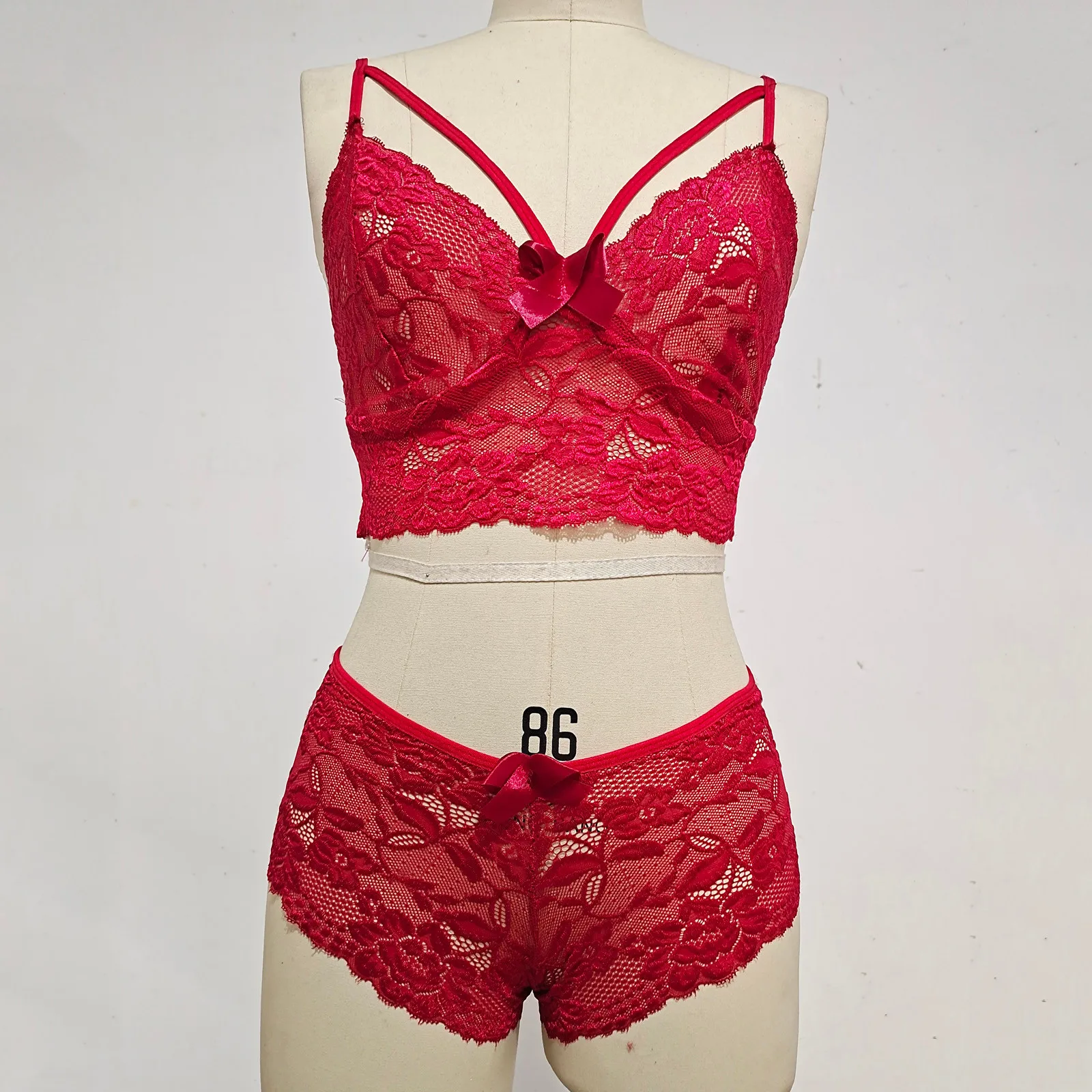 5XL размера плюс Sexylingerie порно бант кружевной бюстгальтер трусы Для женщин