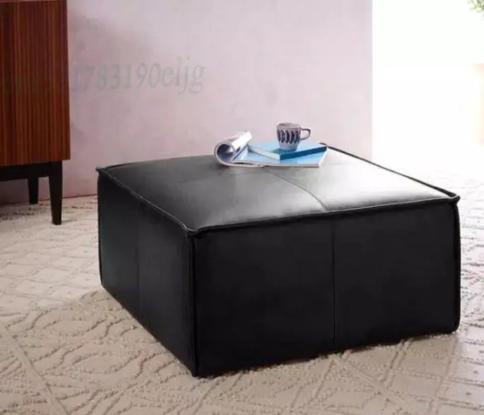 Customized American Leather Shoe Changing Stool Living Room Sofa Footrest European Retro Coffee Table Sit Padded S |