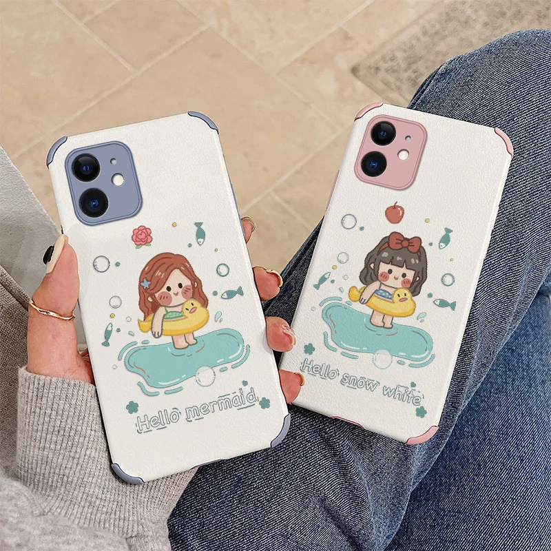 

Swimming Girl Phone Case For iPhone 12 Pro Max Mini 11 Pro Max X XR XS MAX SE2020 8 7 6 6S Plus Shockproof Soft Cover Case