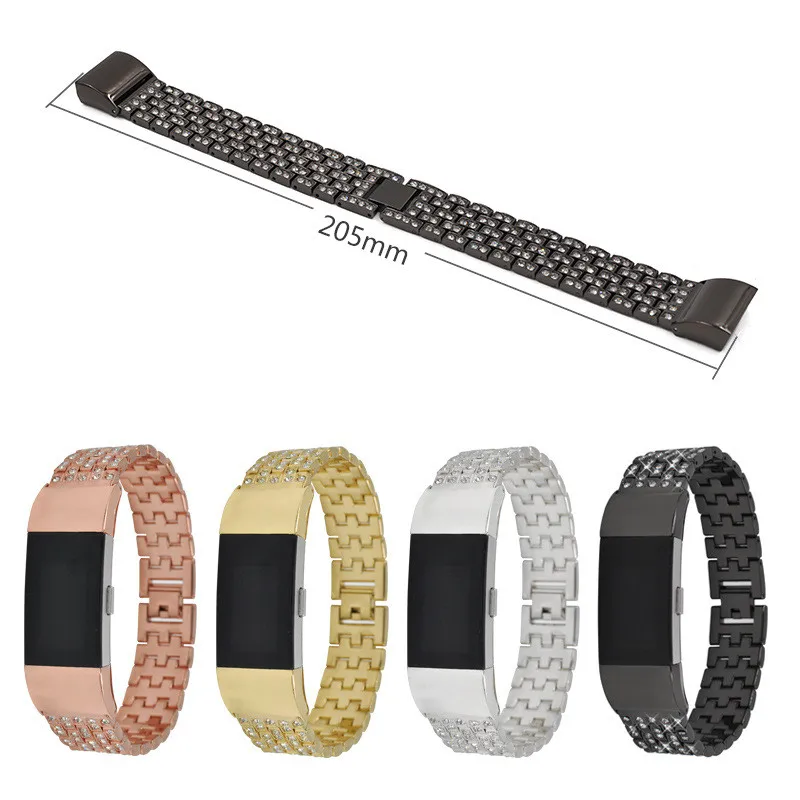 

Stainless Steel Band for Fitbit Charge2 Wrist Bracelet Replacement Strap for Fitbit Charge 2 with Rhinestone for 160-210mm Wrist