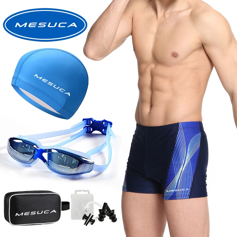 Мужской комплект для плавания Mesuca быстросохнущие шорты с очками в багажнике