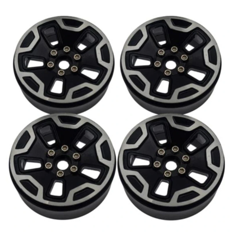 

4 Pcs 1/10 RC Rock Crawlers Wheel Hub 2.2-Inch Beadlock Wheel Rims Accessory for Off-Road Vehicle SCX10 D90 Rc Truck