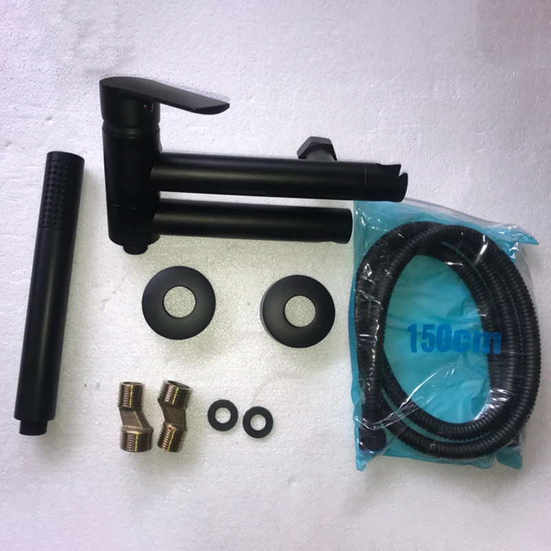 Смеситель для душа ванной Черный кран горячей и холодной ванны смеситель черный