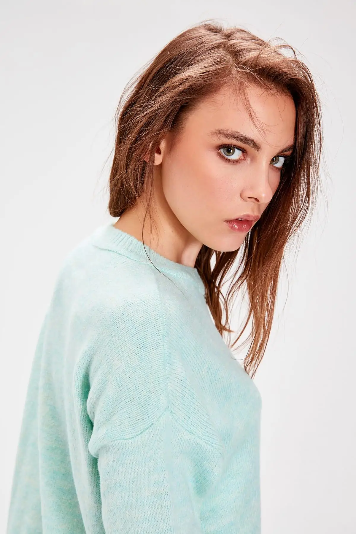 Trendyol мятный велосипед воротник свитер TWOAW20FV0140| |