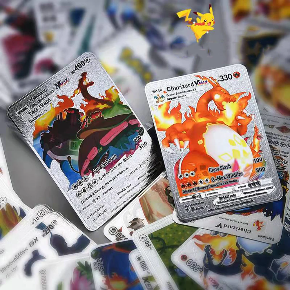27-54 шт. испанские карты Pokemon Коллекция Metalicas металлические из золотой фольги