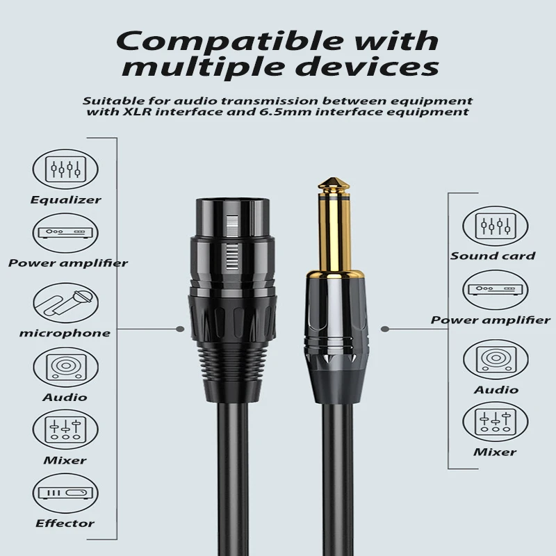 Аудиокабель с наружной резьбой 6 5 мм на наружную резьбу Fmale 3Pin XLR без потерь