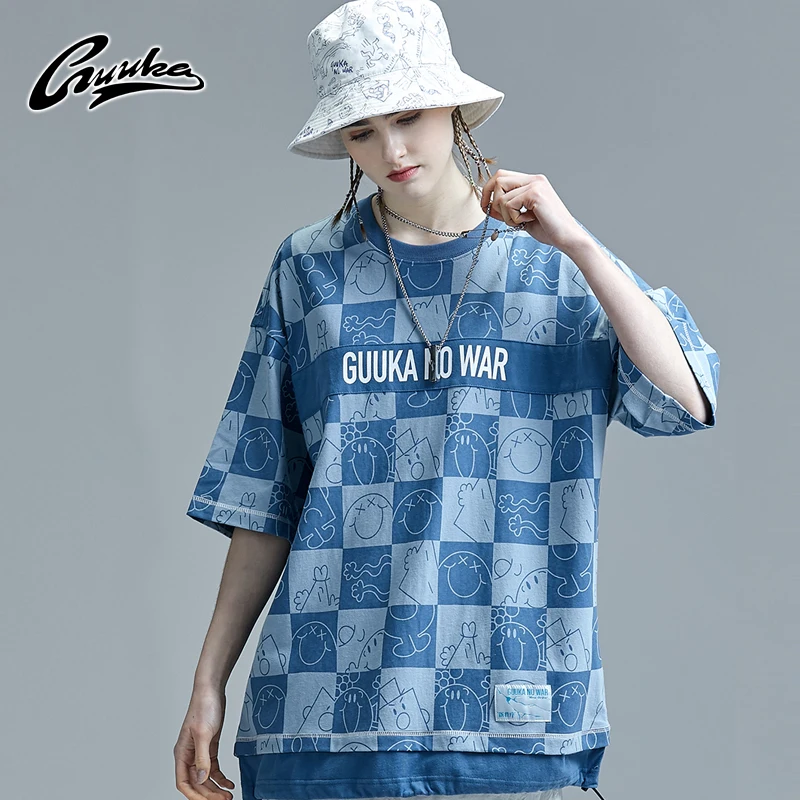 

GUUKA New Women T Shirt Streetwear Hip Hop Print Punk Rock Gothic Tees Shirts Casual Tops T-shirts With Short Sleeves Clothes
