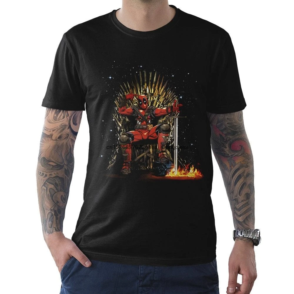 Мужская и женская футболка Дэдпул на Железном Троне все размеры |