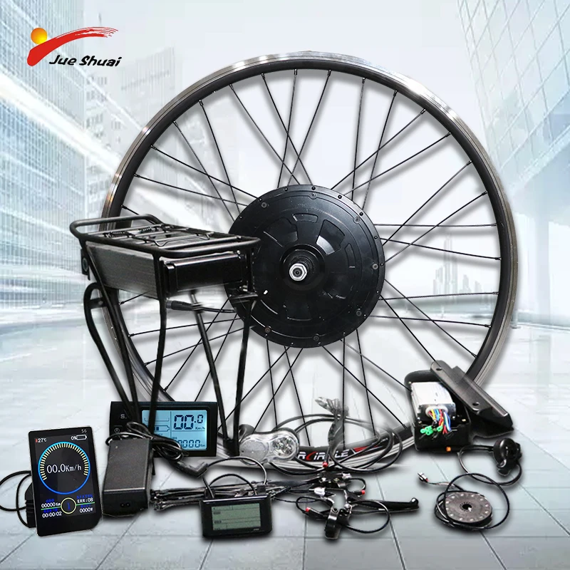 500 Вт 350 250 Электрический велосипед Conversion Kit переднее колесо 36V12AH Батарея ЖК