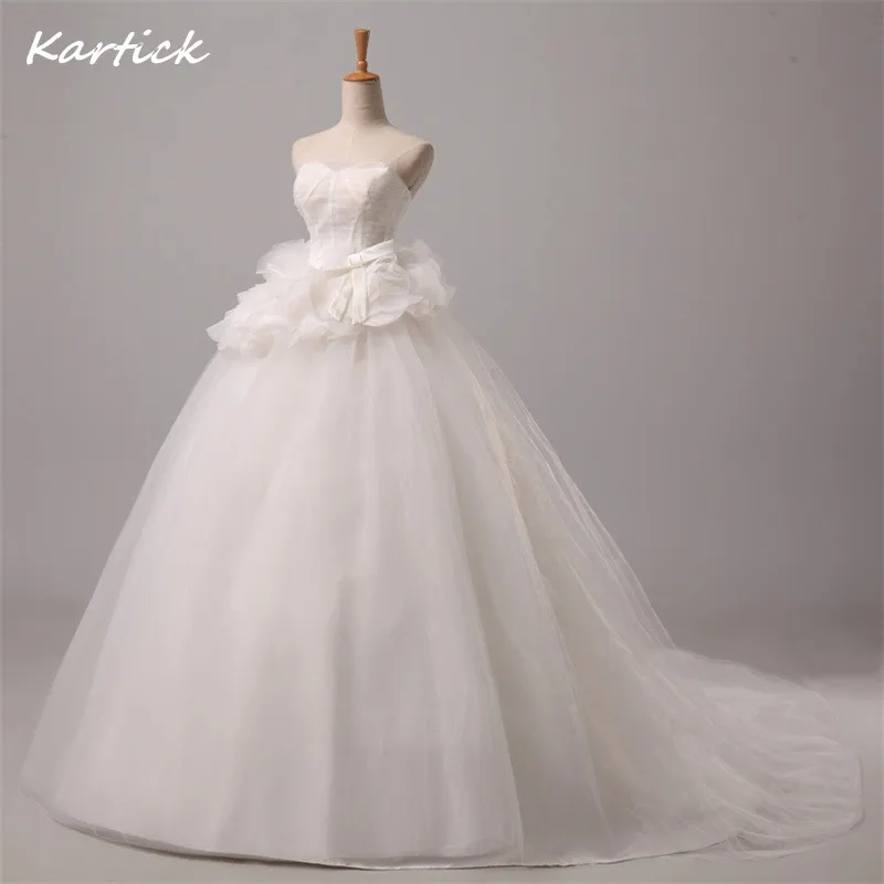 

New Gorgeous Wedding Dresses with Train Romantic Sweetheart Bridal Gown Real White/Ivory Fashion Ball Gown Formal Dress