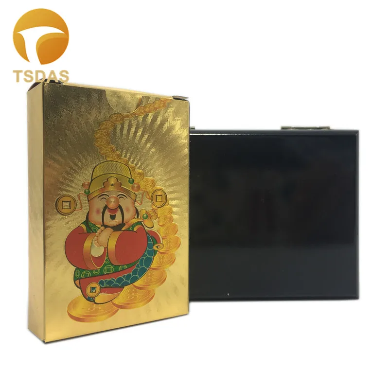 Коллекция Бог богатства игральные карты из 24 каратной золотой фольги с