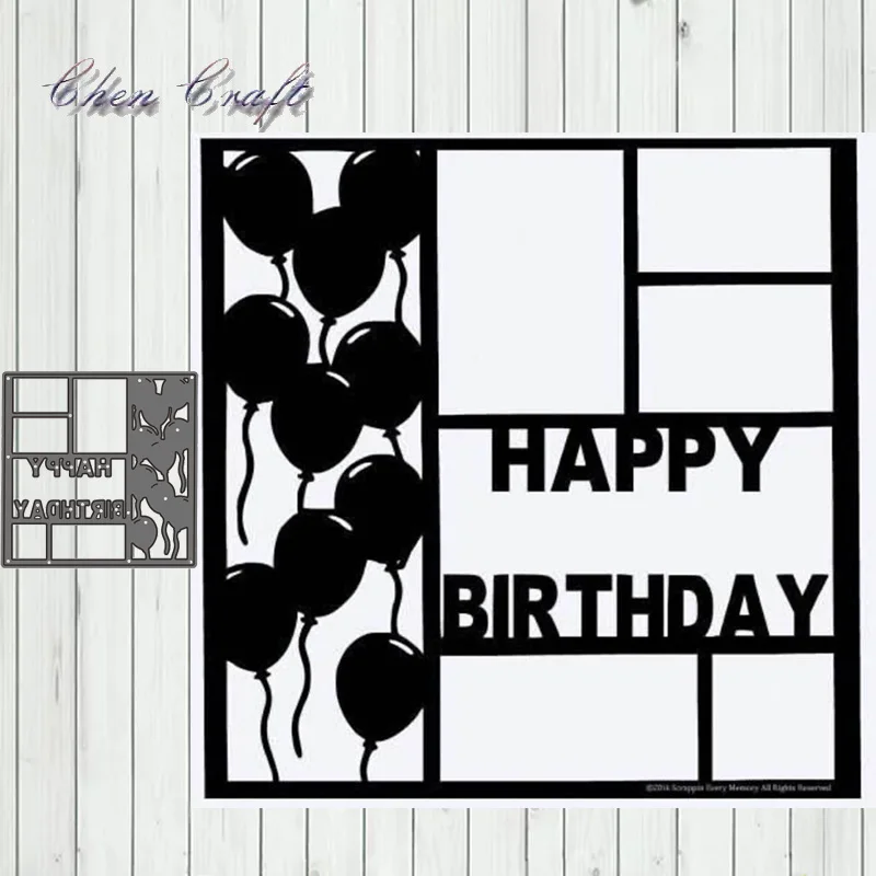 

Metal Cutting Dies Happy birthday balloons New Dies for 2019 For DIY Scrapbooking Decorative Embossing Paper Cards Die Cutting