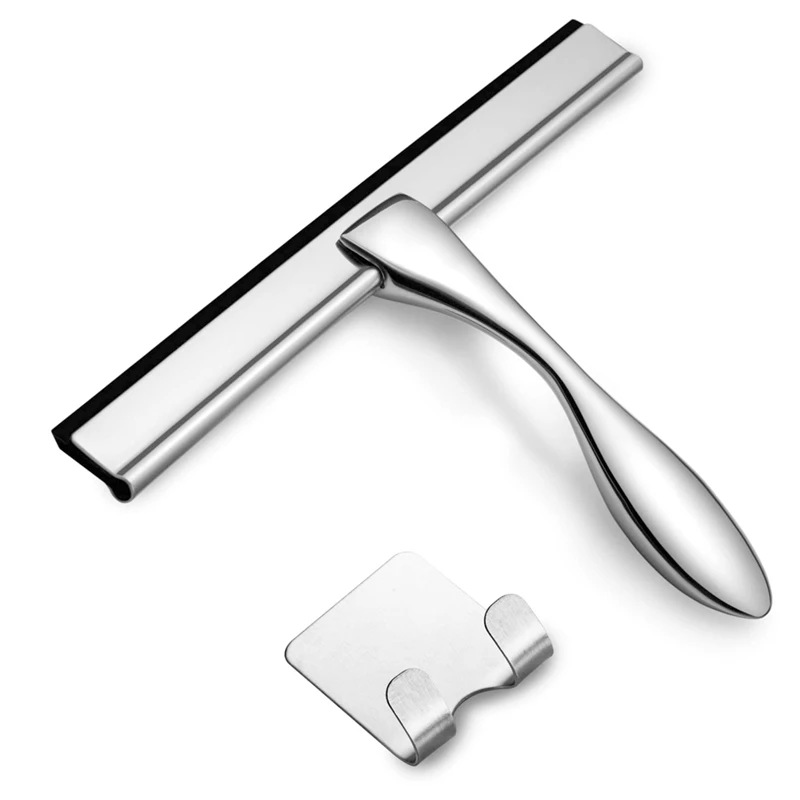 

Универсальный скребок для душа, высококачественный скребок из нержавеющей стали для душевых дверей, эргономичная Нескользящая ручка для о...