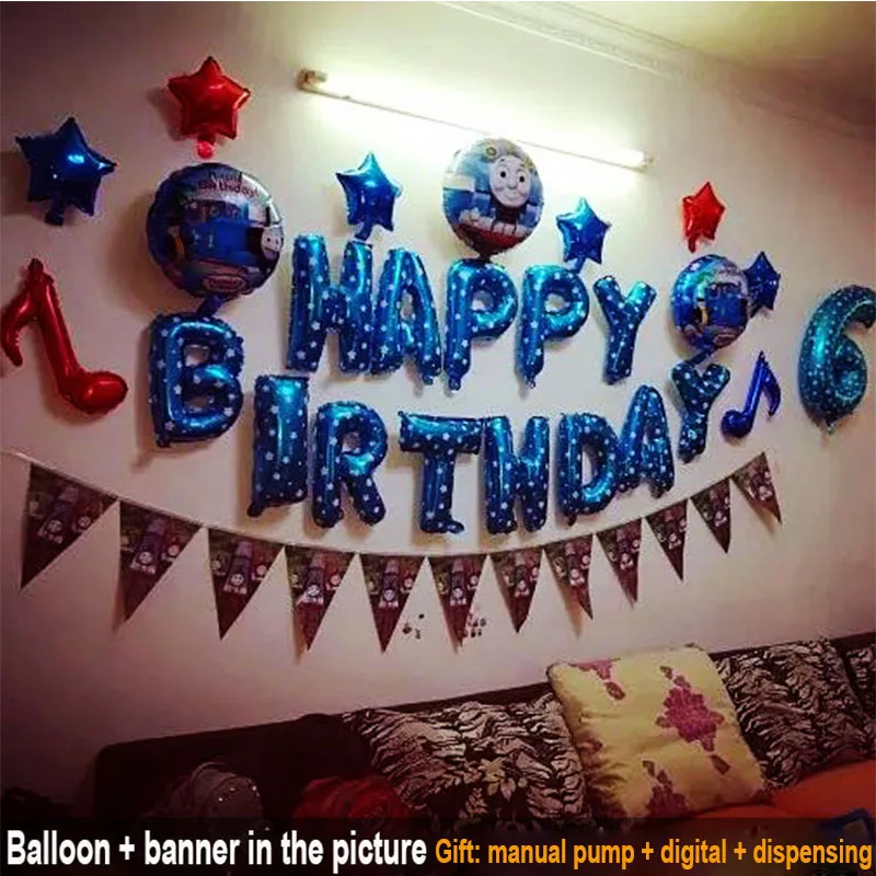 Томас вечерние шары День рождения украшение &quotТомас&quot тематический украшения
