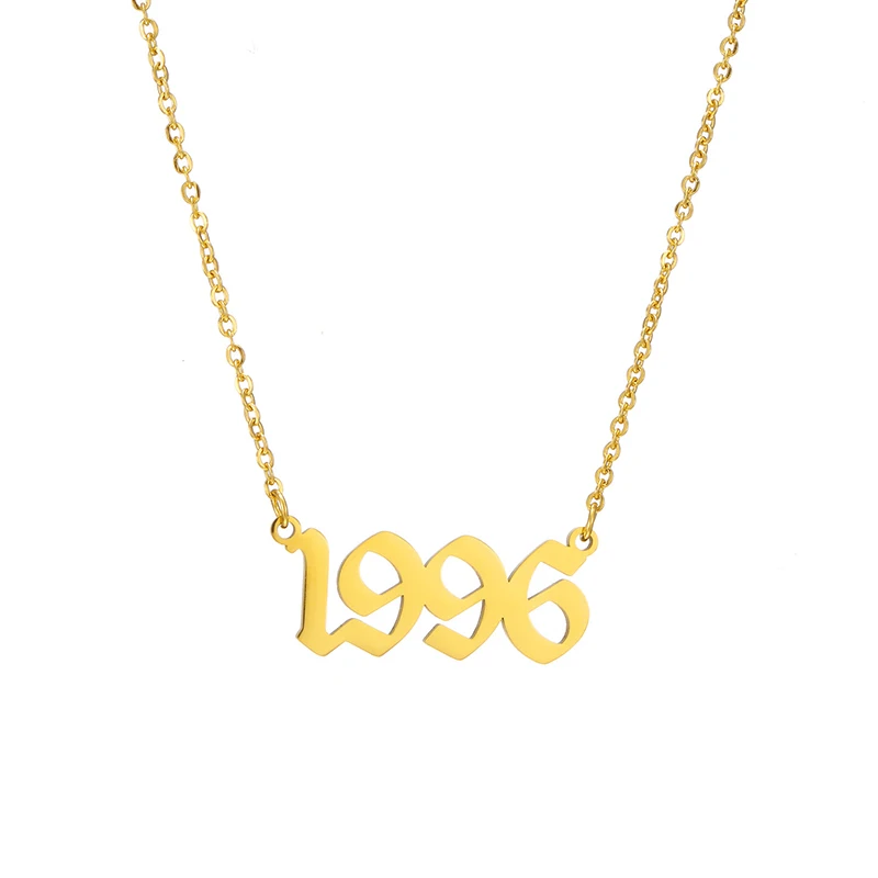 Женское золотое ожерелье из нержавеющей стали с цифрами 1990-2020 | Украшения и