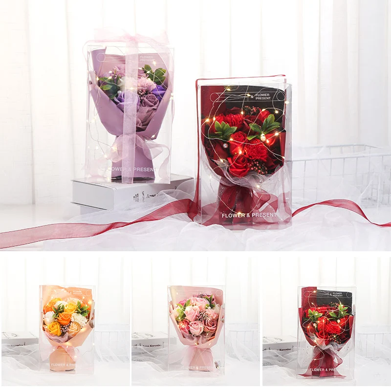 

Handmade Artificial Soap Flower Bouquet Gift Box for Valentine's Day Mothers Day Anniversary BENL889
