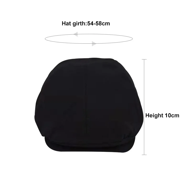 Черный однотонный хлопковый мужской берет Регулируемая шляпа мужская