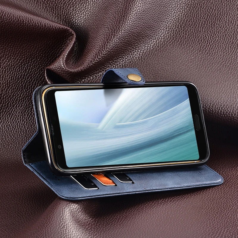 Чехол для Sharp Aquos Sense 3 Plus кожаный чехол кошелек в стиле ретро с магнитной застежкой