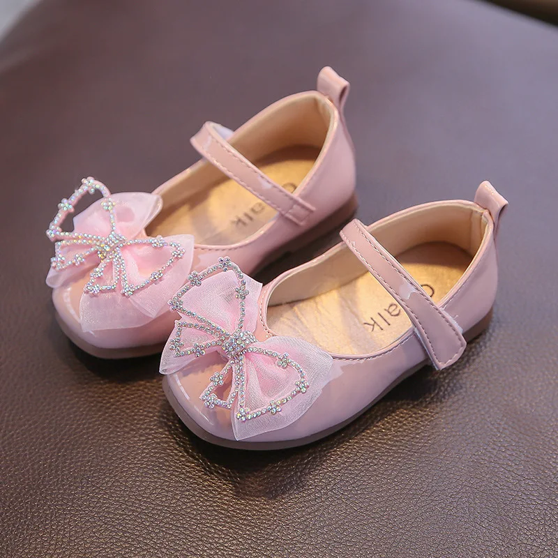 Newborn Mary Janes Princess Leather Shoes For Kids Girls Toddler Baby Rhinestone White Red Party Wedding Dress 2022 |