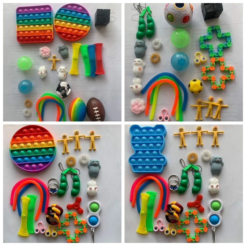 

Stretchy Strings Mesh Marble Relief Gift Fidget Toys Anti Stress Toy Set 51Pcs for Adults Boy Girl Children Decompression Toys
