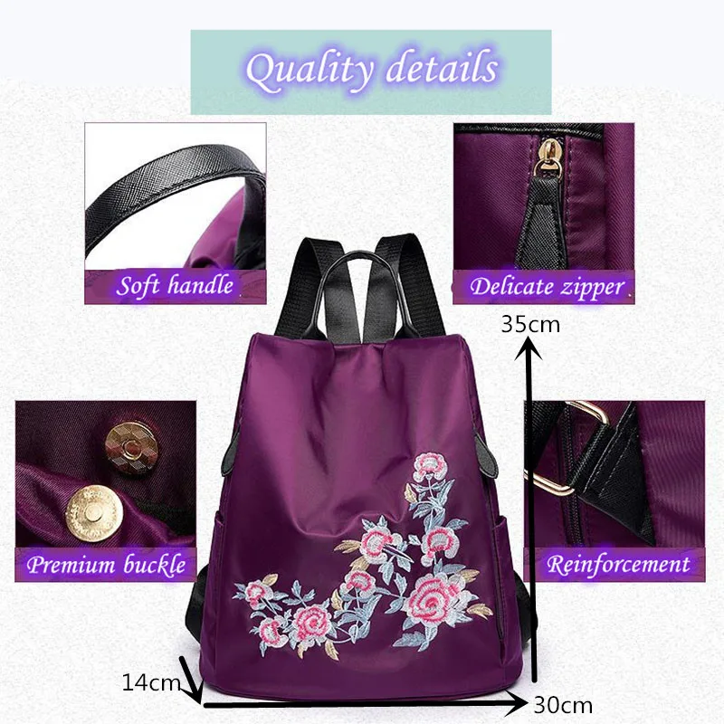 Модный этнический женский рюкзак с вышивкой LISM Большая вместительная сумка