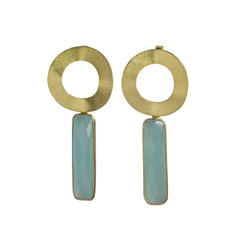 

Fanling simple atmosphere surface irregular Diamond Earrings S925 pure silver temperament simple versatile