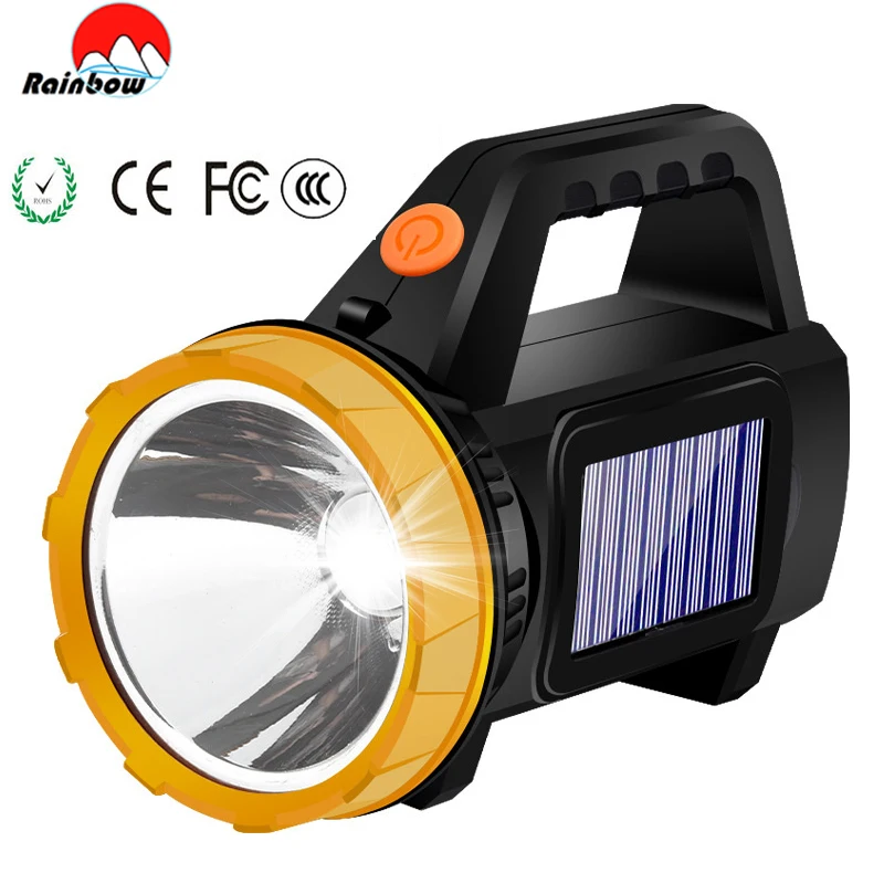 

8000Lumen 100W Soarl/USB Rechargeable Searchlight Work Light Outdoor Tent Light Protable Handheld Waterproof Camping Flashlight