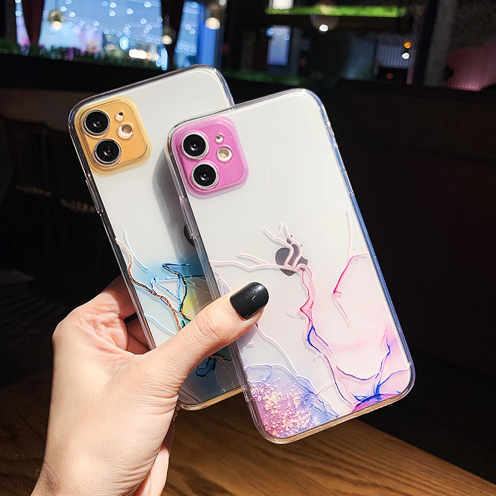 moskado Watercolor Painting Shockproof Phone Cover For iPhone 12 13 Mini 11 Pro Max X XR XS Max 7 8 Plus Soft Silicone TPU Cases