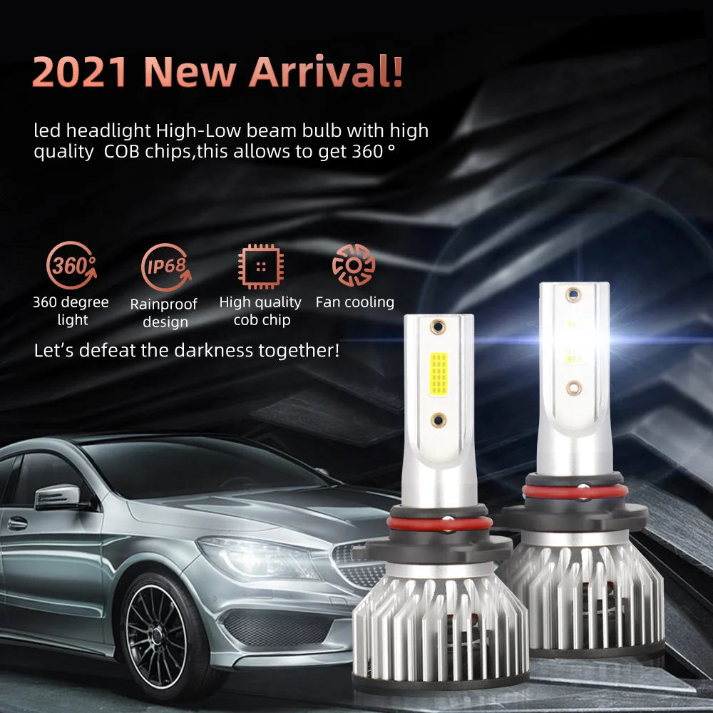 

COOLFOX 2Pcs LED H4 H7 LED Headlight H1 H9 H11 H13 9004 9005 9006 9007 HB3 HB4 Car Light Bulbs Auto Lamp 12V 3000k 6000k 8000k