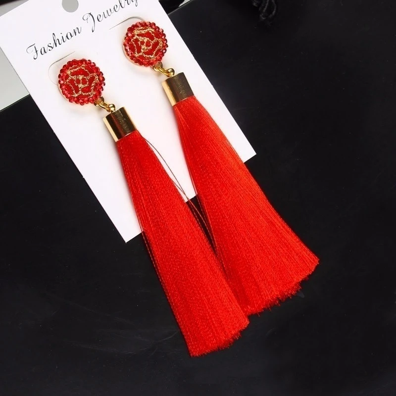 

Vintage fashion boho Tassel Earrings for Women Jewelry Elegant Luxury Long Handmade Wedding Engagement Party E5C167