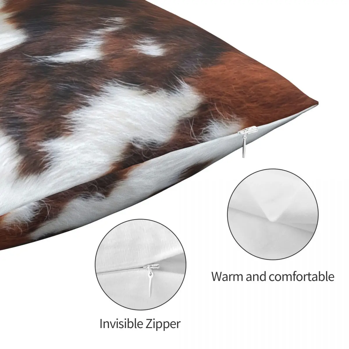 Чехол для подушки из воловьей кожи украшение на застежке-молнии квадратный