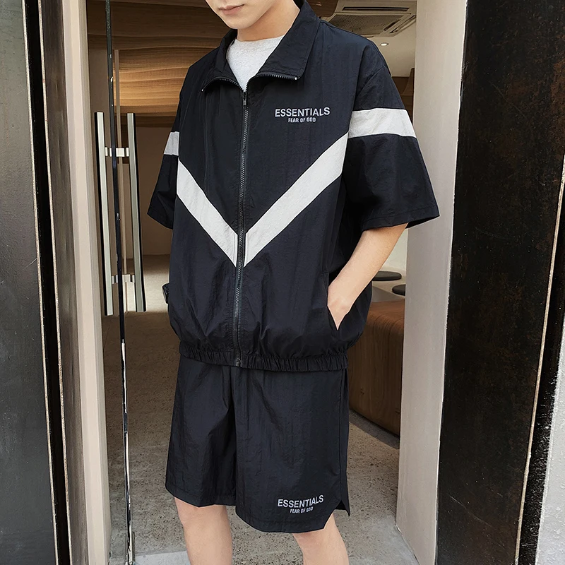 Мужской летний спортивный костюм корейская мода 2020 свободные мужские шорты