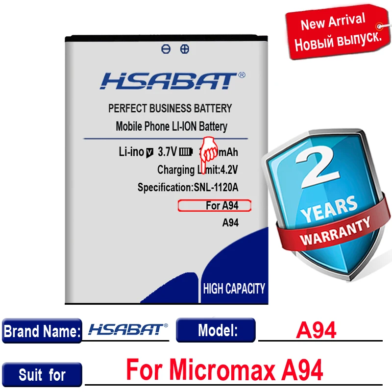 HSABAT новый аккумулятор 3100 мАч для аккумуляторов Micromax A94 | Мобильные телефоны и