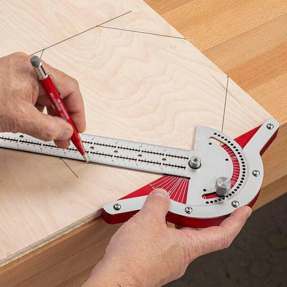 

Woodworkers Edge Rule T-Square Angle Protractor Measuring Tool for Baseboard Craft