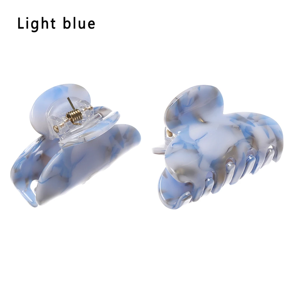 1PC light blue Новинка, модные женские заколки для волос, акриловые шпильки для волос, одноцветные женские заколки для волос, крабы, Когти для волос, женские аксессуары для макияжа и мытья волос - Цвет: 1PC light blue