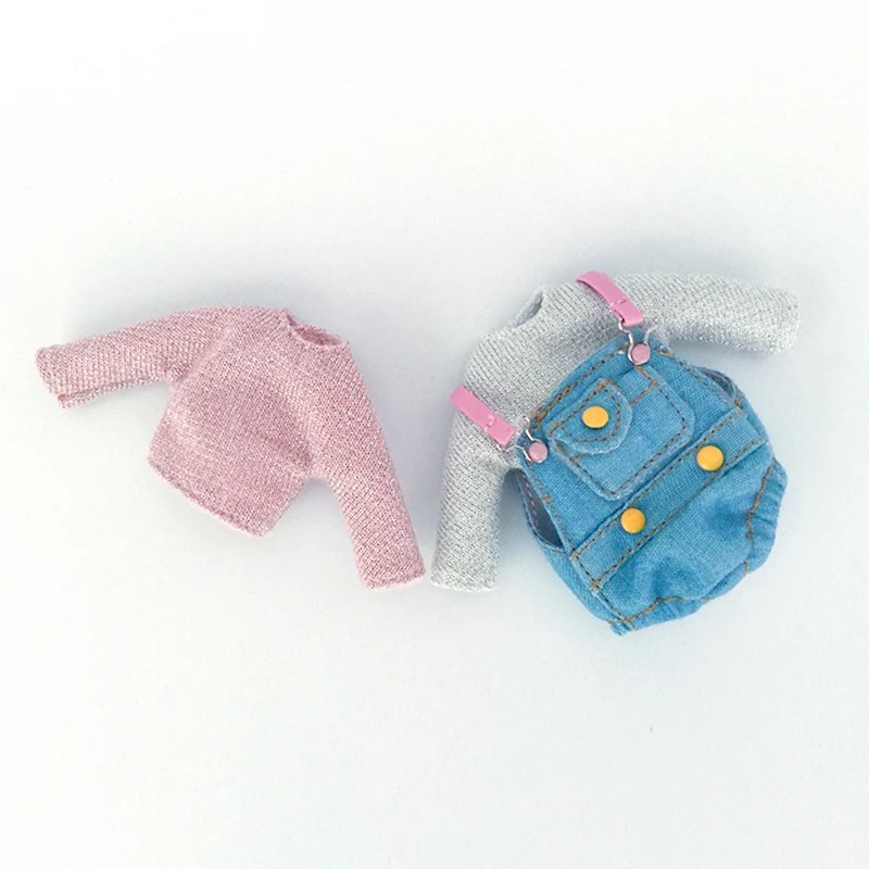 

Ob11 baby overalls GSC BJD Jasmine PD9 long sleeve denim bag jumpsuit for climbing doll clothes