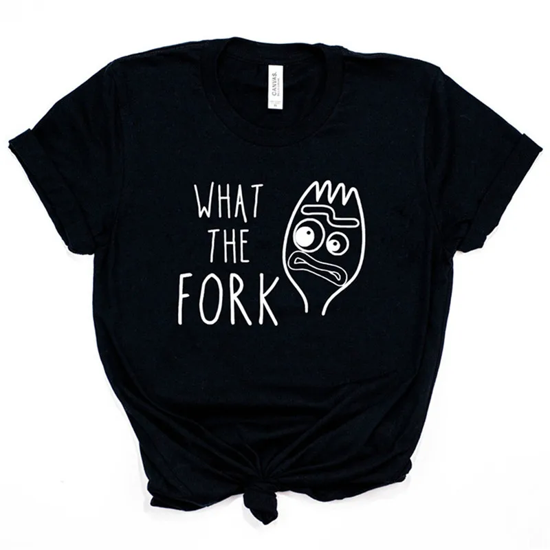 

WHAT THE FORK Letter Print T shirt For Women Funny Graphic Tshirts Causal Korean Style Ladies T-shirt Streetwear Fashion Clothes