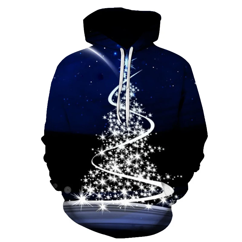 Мужская Рождественская Толстовка Унисекс Праздник Санта Клаус эльф пуловер