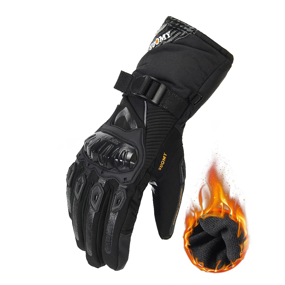 WP-02 Black Мотоциклетные Перчатки Guantes, мотоциклетные перчатки для верховой езды, перчатки для заездов, дышащие мотоциклетные перчатки на полный палец,, водонепроницаемые, ветрозащитные, зимние - Цвет: WP-02 Black