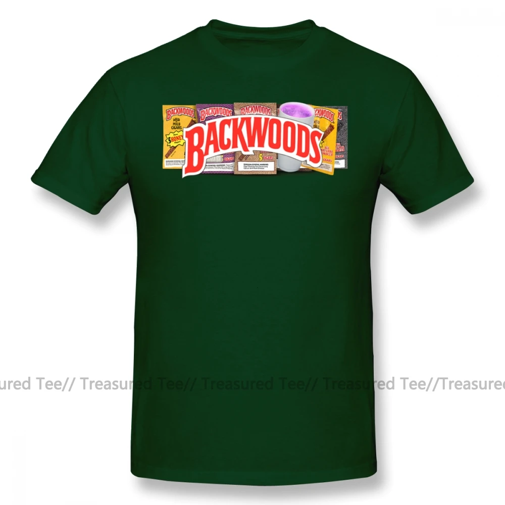 Backwoods футболка BACKWOODS винтажная рубашка хип-хоп Футболка мужская забавная футболка пляжная 100 процентная хлопчатобумажная футболка с рисунком - Цвет: Dark Green