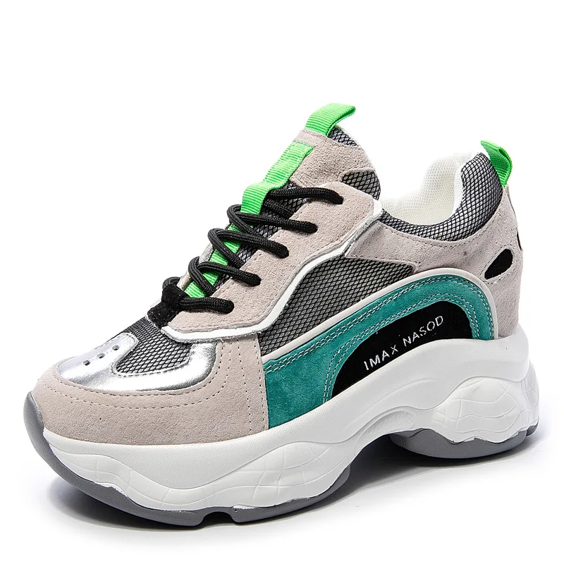 Новые женские кроссовки для бега зимние трендовые увеличивающие рост подходящие