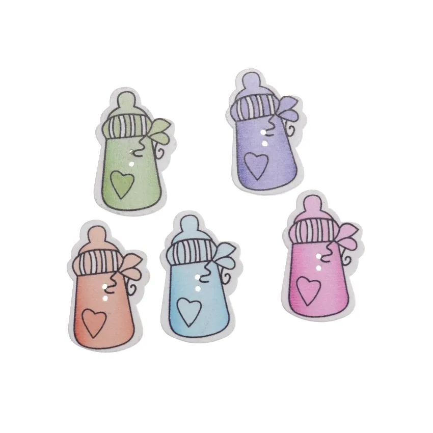 Деревянные пуговицы для скрапбукинга, 2 отверстия, 23x37 мм, 10 шт.