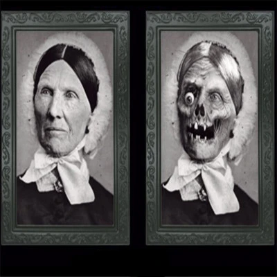 Хэллоуин ужас 3D фоторамка страшный кричащий портрет персонажа дом с