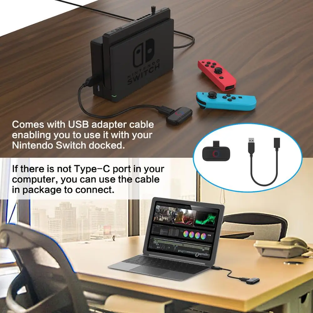 Bluetooth аудио USB передатчик беспроводной геймпад приемник Поддержка для Switch PS4