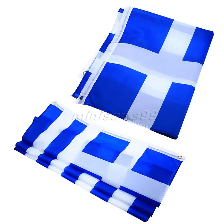 3x5ft синий белый греческий флаг со страной Национальный Баннер супер поли
