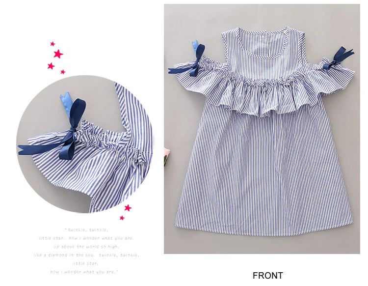 Платье летнее для девочек 2-12 лет с оборками и открытыми плечами | Детская одежда