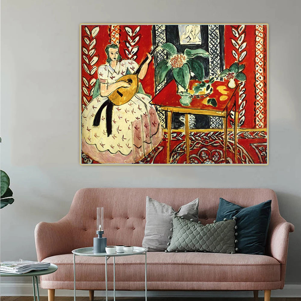 

Holover Canvas Oil Painting Henri Matisse"The lute"Fauvism Post-impressionism Aesthetic Wall Home Room Interior Decoration