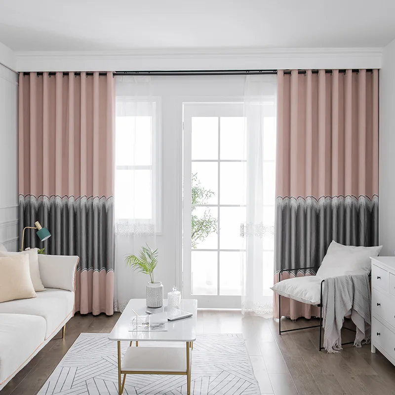 

Modern Simple Fashion Curtain Ferret Velvet High Quality High Shading Seamless Stitching Curtains for Living Room Bedroom Custom