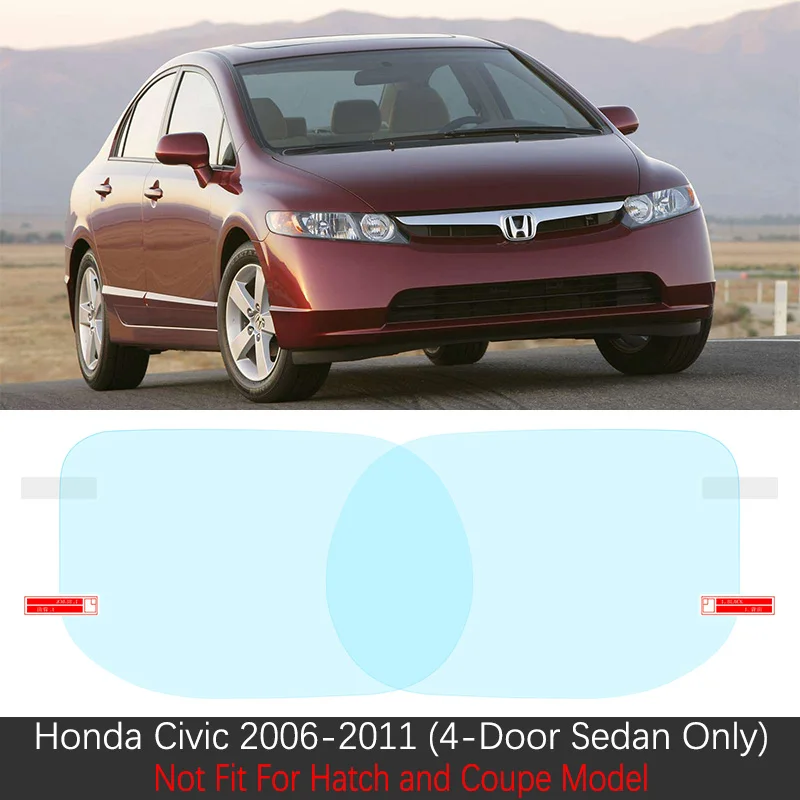 Civic 2006-2011 Send Для Honda Civic 7 8 9 10 EU FB FK FA FD 2001~ полное покрытие зеркало заднего вида противотуманные непромокаемые противотуманные пленки аксессуары 2012 - Название цвета: Civic 2006-2011 Send