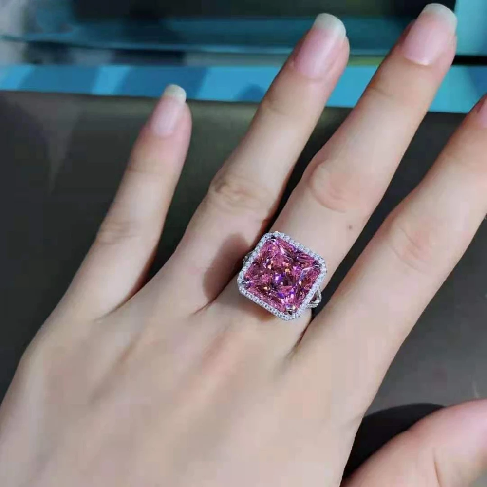 

Wong Rain 925 Sterling Silver 8 CT Princess Cut Created Moissanite Engagement Vintage Women Rings Customized Rings Fine Jewelry